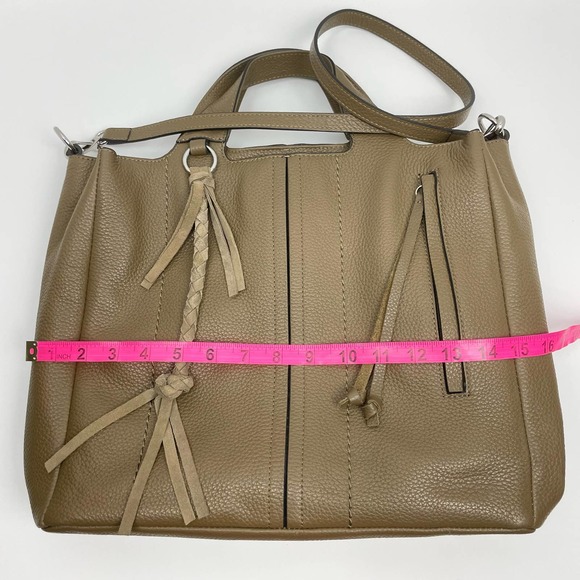 Vince Camuto | Caol Deep Moss Pebble Leather Large Handbag Tote Shoulder Strap - Picture 13 of 15